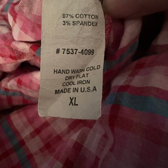 Waverly Grey Shirred Bodice Cami SunDress, Size XL, Pink Plaid - Picture 9 of 10